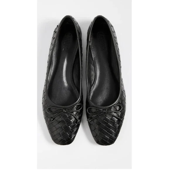 SCHUTZ New in Box Arissa Woven Ballet Square Toe Flat in Black // 6 - Picture 3 of 13
